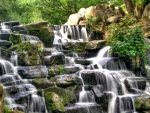 rocky cascading waterfall