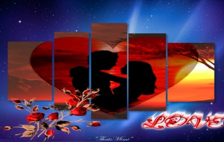 Romantic Panel - roses, panel, love, couple, romantic, colorful