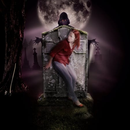 Urban Legend - legend, cemetery, fantasy, lady