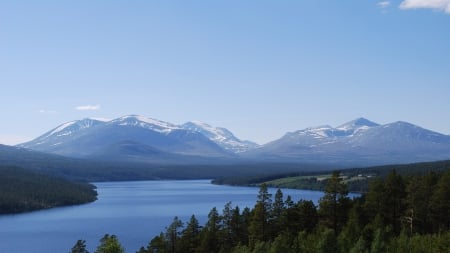 Rondane National Park, Norway - forest, water, national, blue, lake, sky, norway, rondane, trees, nature, mountain, park