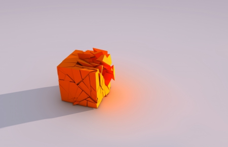 Cube - abstract, CG, orange, Cube