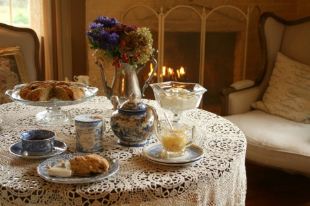 Autumn  Tea Time - foc, toamna, frig, ceai