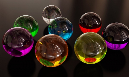 Glass balls - colorful, abstract, glass balls, photography