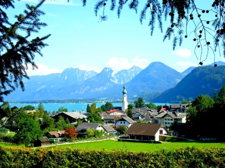 AUSTRIA - city, mountains, austria, sankt gilgen