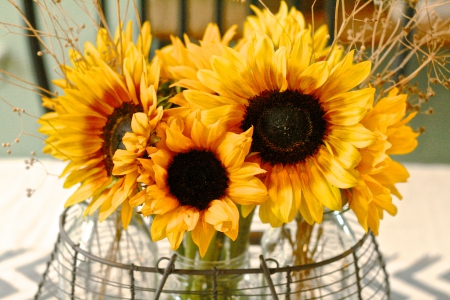 Autumn Delightâ™¥ - beauty, sunflowers, autumn, yellow, sunny, bouquet