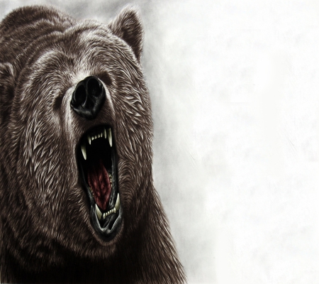 Big Bear - love, polar bear bear cub, brown bear, animal black, bear, winter, wallpaper, fantasy, art, snow, fish, animal, food, desktop