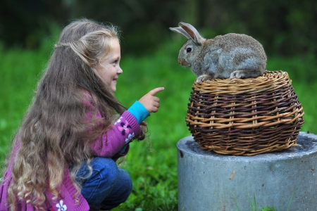 *** Rabbit *** - girl, rabbit, animal, animals