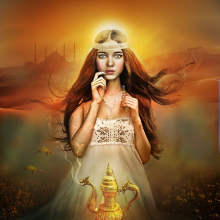 Arabian Night - arabian, lady, fantasy, abstract