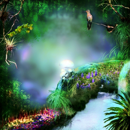 Fantasy - green, abstract, background, fantasy