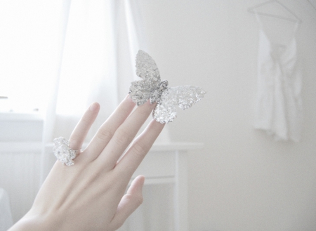 You don't need to fly - butterfly, hand, soft, silver