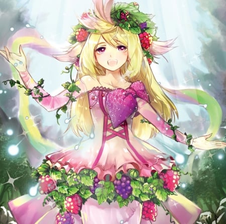 ♡ Maiden ♡ - pretty, anime, elegant, female, maiden, dress, blonde, blond hair, long hair, gorgeous, blond, sparks, nice, gown, anime girl, beautiful, hot, girl, blonde hair, beauty, lovely, sweet, glow, lady, cute, sexy