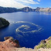 Giant Swirl of Pollen at Crater Lake National Park, Oregon