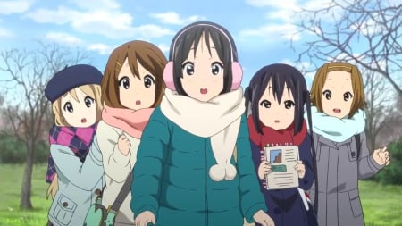 K-ON! - hot, anime girl, k on, cold, sexy, nakano azusa, scarf, mugi, snow, freeze, sweet, nice, tsumugi, azusa, female, mio, pretty, k-on, anime, team, cute, kotoboki tsumugi, girl, winter, lovely, yui, kawaii, kon, ritsu, tainaka ritsu, group, akiyama mio, hirasawa yui