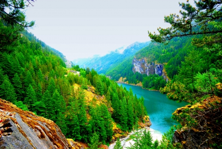 SKAGIT RIVER in Washington - mountain, newhalem, skagit river, washington, united states