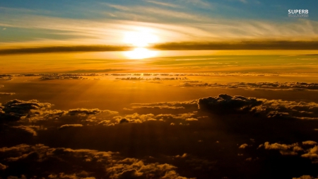 sunset above the Clouds - sunset, the, above, clouds