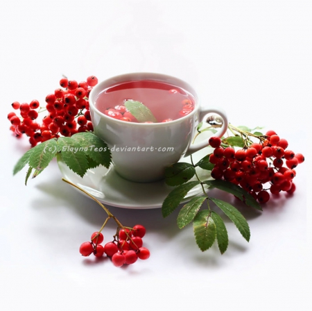 TeaTime - red, cup, abstract, teatime