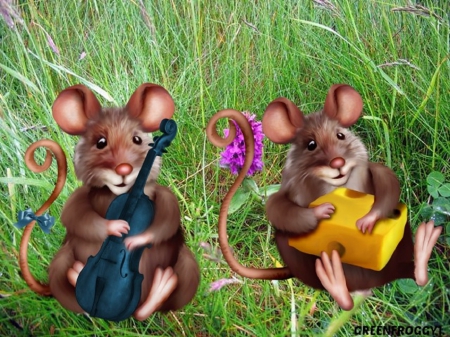 PICNIC WITH MUSIC - MICE, LITTLE, TWO, ABSTRACT