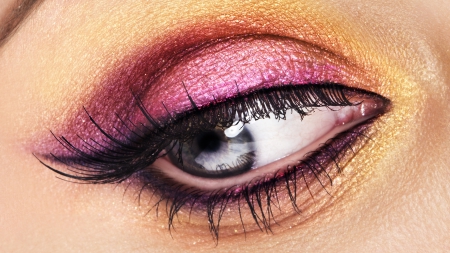 Make-up - grey, pink, blue, make-up, eye