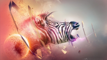 Zebra - fantasy, zebra, horse, wild