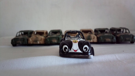 Happy little toy car - car, van, smile, toy car, happy