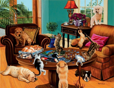 CATS AND DOGS - CATS, MESS, PLAY, DOGS, Higgins Bond