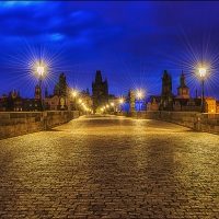 superb charles bridge in prague at night