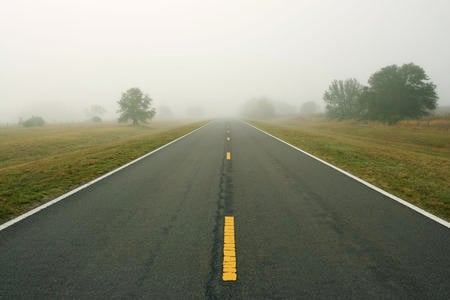 the road - endless, road, the way, foggy way