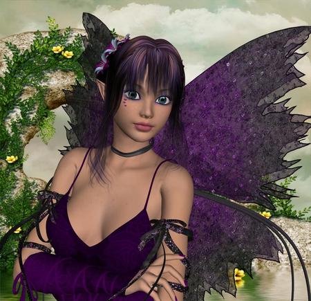 Fairy - purple, fairy, abstract, fantasy