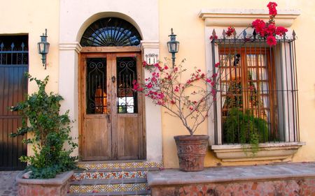 Porche - house, flowers