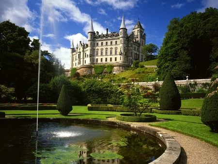 Dunrobin Castle Sutherland Scotland - sutherland, garden, scotland, castle, medieval