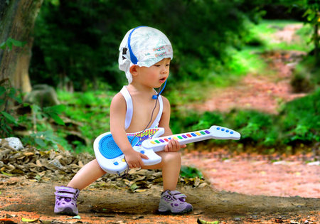 Baby Star - guitar, star, people, rock, band, baby