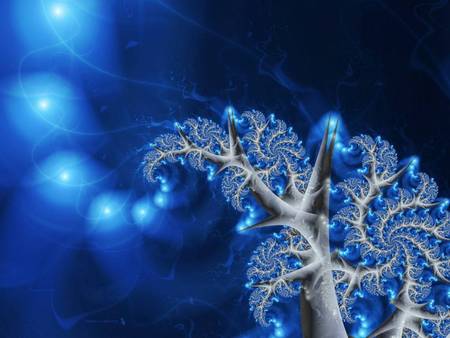 Blue Icicles - lights, icicles, fractal, blue