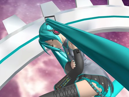 3D Miku Wallpaper - hatsune, vocaloid, anime, miku, miku hatsune