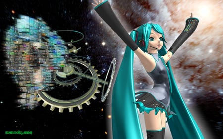 3D miku wallpaper 4 - hatsune, vocaloid, anime, miku, miku hatsune