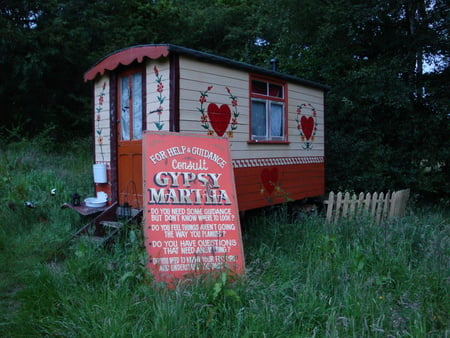 The fortune teller - fortuneteller, caravan, future, spiritual, palm, gypsy