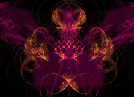 Fractal - fractal, background, light, pattern, colorful, colored, gold, flame, fractals, abstract, render, purple, apophysis