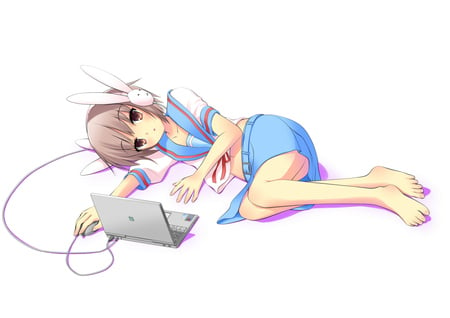 Yuki Nagato - anime, computer, haruhi, yuki