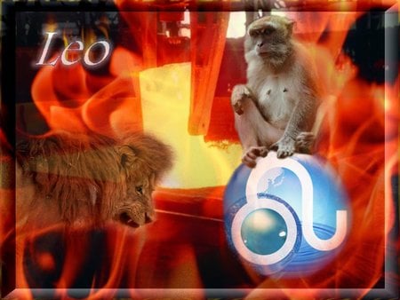 Leo - metal, zodiac, lion, sign, astrology, fire, taurus, horoscope, monkey