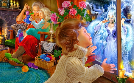 Fairy tale - flowers, child, fantasy, art