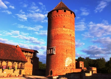 Sunrise in Turaida. Latvia. - architecture, people, landscape, history