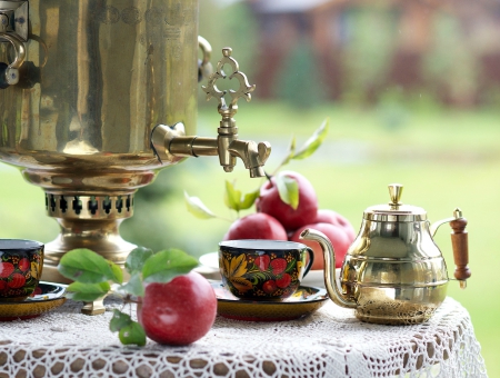 *** TIME FOR TEA - STILL LIFE *** - dishes, tea, for, time, apples