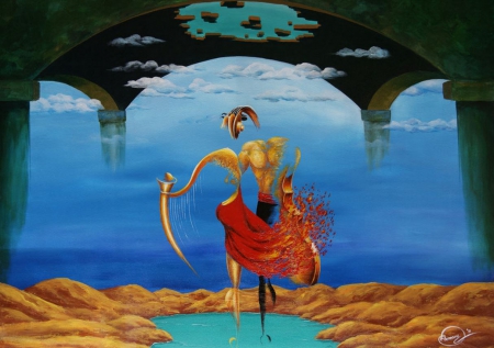 Atlantis - octavian florescu, contemporary art, arteinmovimento di daniela scarel, painting surreal