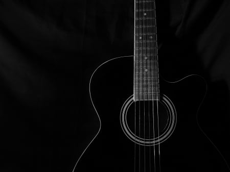 guitar - black, music, guitar, instrument