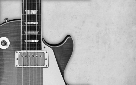 black and white - abstract, black, guitar, white