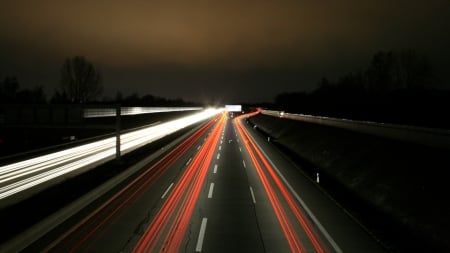 highway - highway, city, lights, night