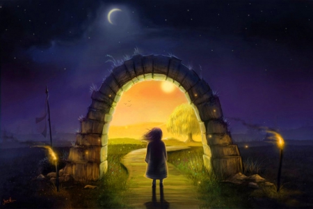 Magic Gateway - girl, fantasy, magic, gateway