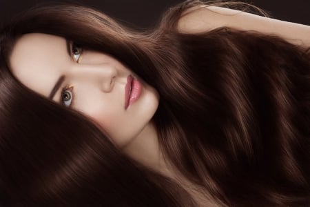 Model - silky, lady, hair, model