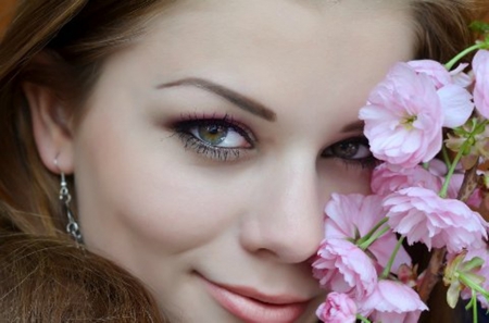 beauty face - photography, flower, girl, beauty