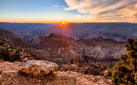 Sunset on the Grand Canyons - nature, sunset, usa, canyons