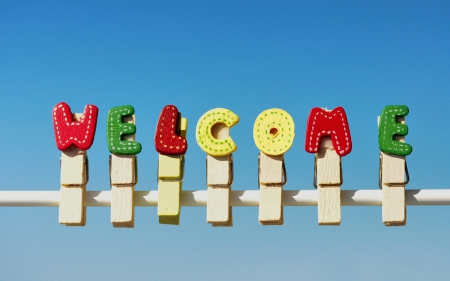 *** WELCOME *** - colorful, clips, letter, welcome